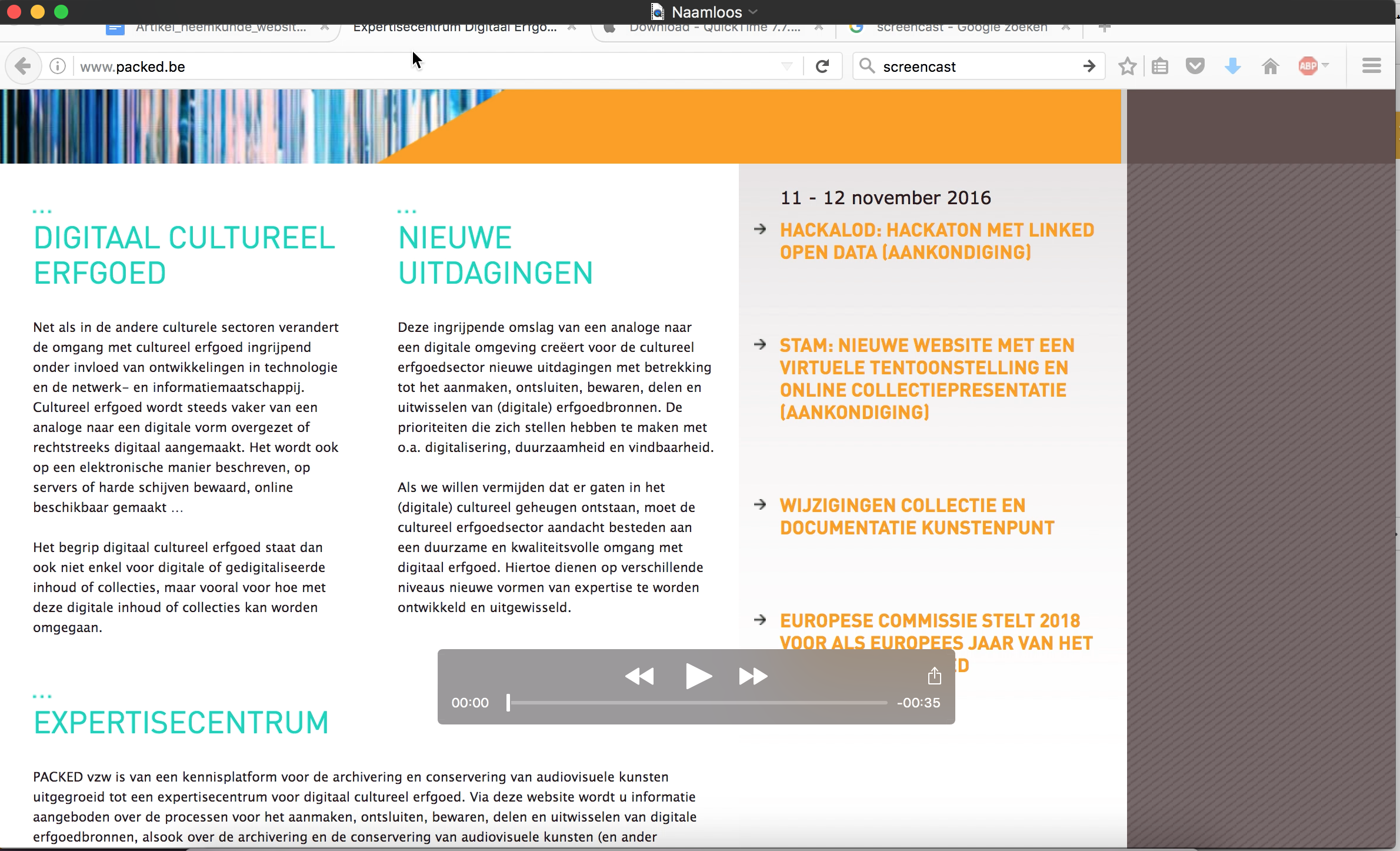 Screen cast met QuickTime